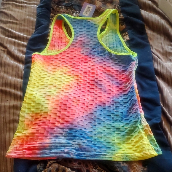Super vibrant & fun small neon day glo stretch tank. Brand new with tags!! - Picture 2 of 2